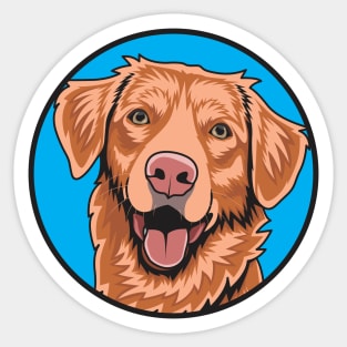 Nova Scotia Duck Tolling Retriever Toller Blue Circle Sticker